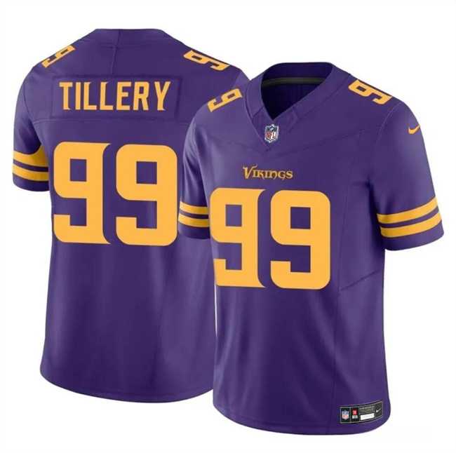 Men & Women & Youth Minnesota Vikings #99 Jerry Tillery Purple 2023 F.U.S.E. Color Rush Untouchable Limited Stitched Jersey->minnesota vikings->NFL Jersey